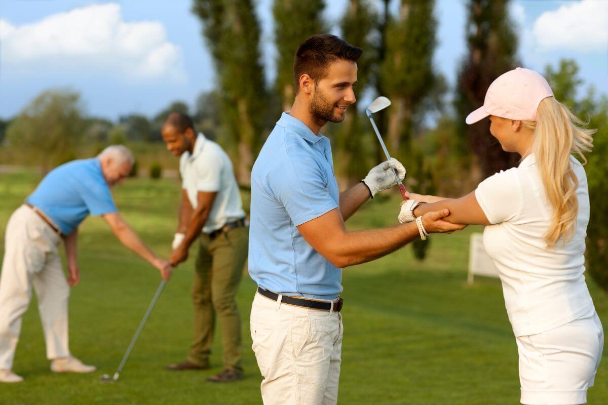 Leveling up your game means more golf lessons and more practice.