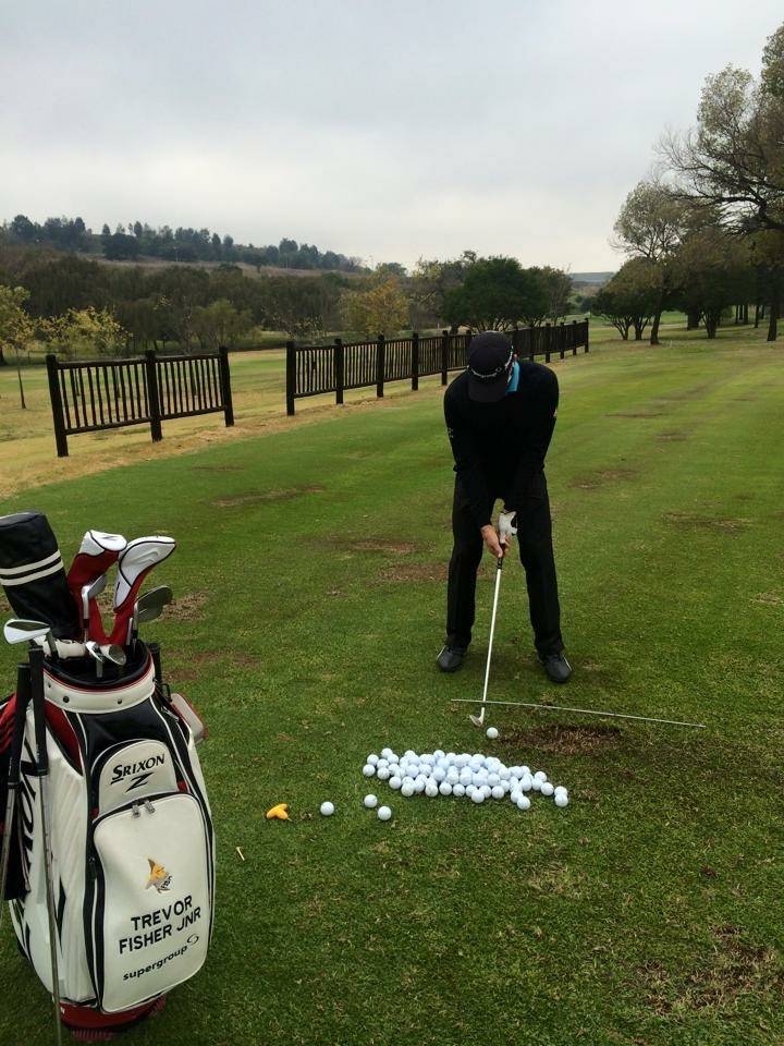 Trevor Fisher, Junior European Tour player practising